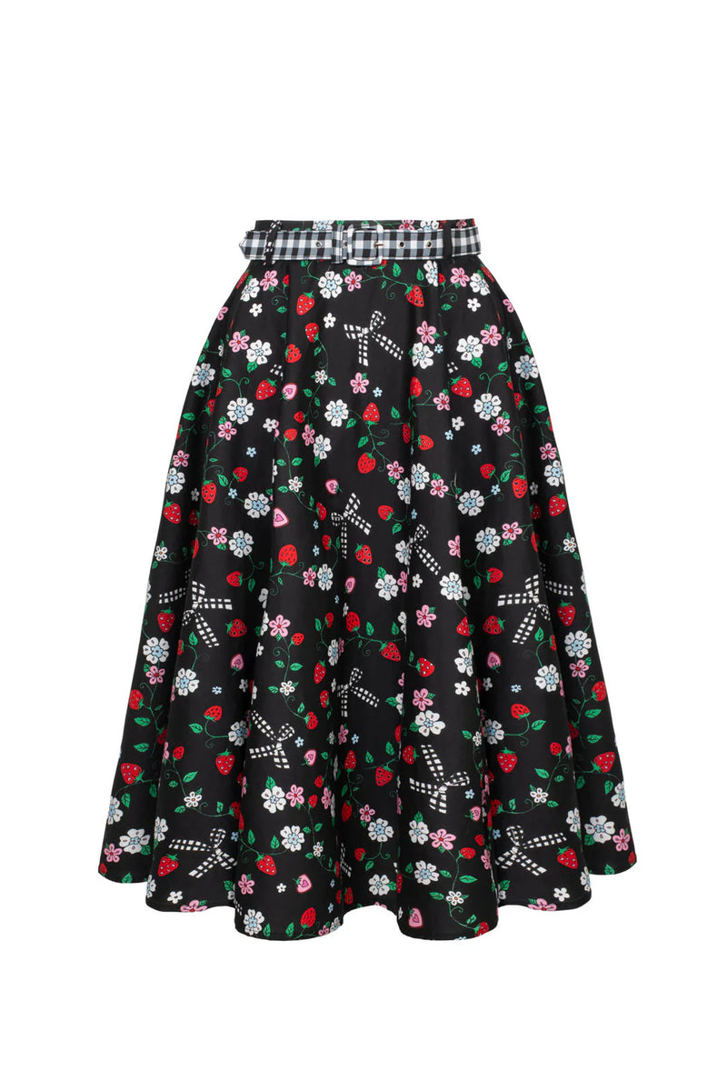 Isobel Strawberry Skirt by Hell Bunny – Modern Millie