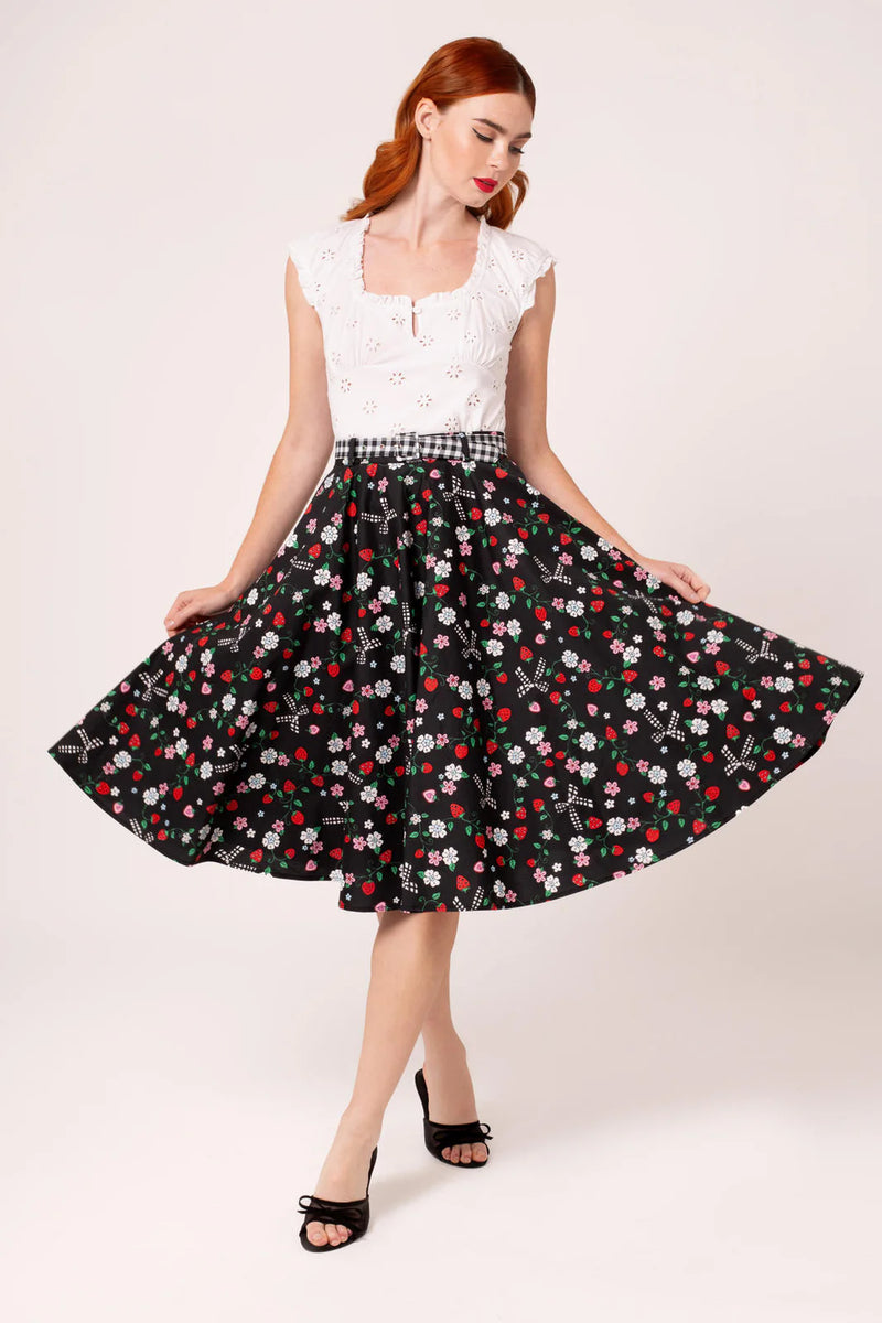 Isobel Strawberry Skirt by Hell Bunny – Modern Millie