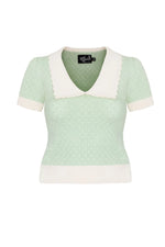 Mint Collared Joanie Sweater by Hell Bunny
