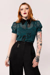 Venom Top in Green by Hell Bunny