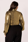 Gigi Gold Metallic Blouse by Hell Bunny