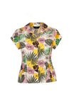 Benita Tropical Print Button Down Top by Hell Bunny