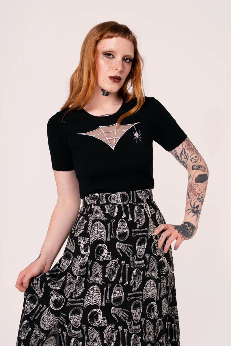 Cobweb Pullover Sweater Knit Top by Hell Bunny