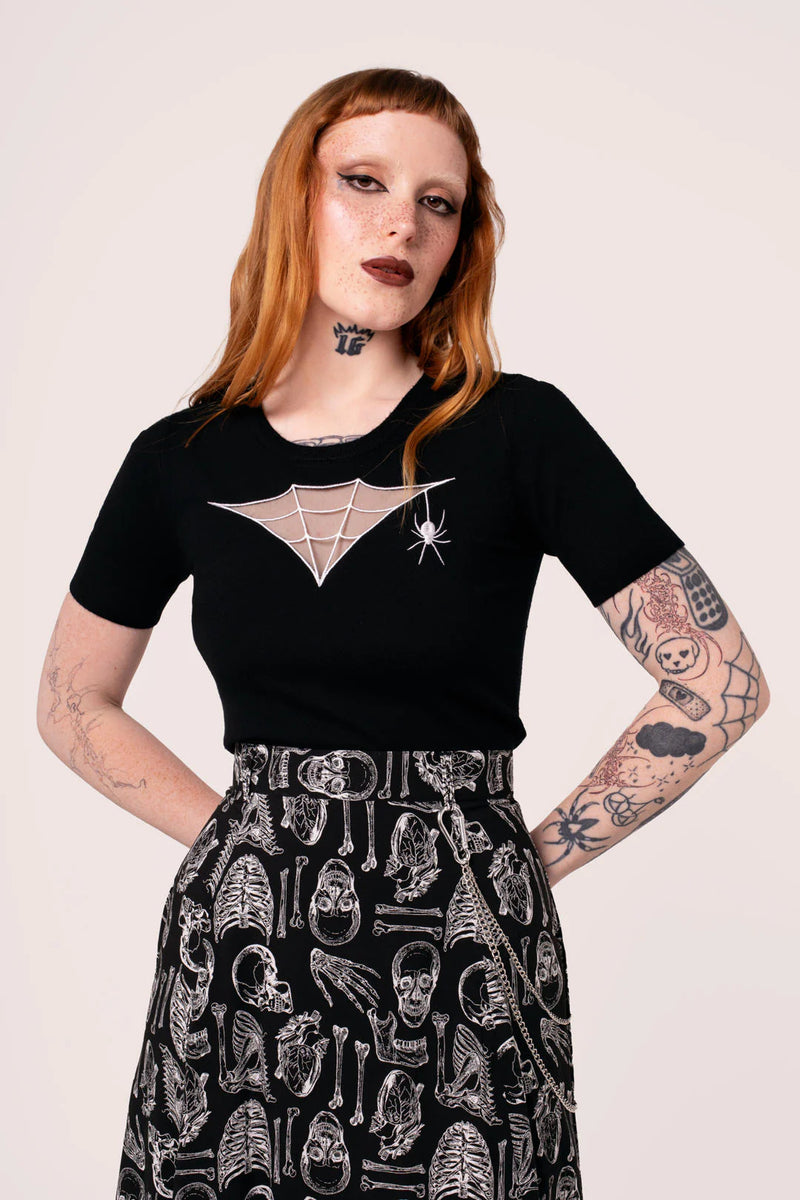 Cobweb Pullover Sweater Knit Top by Hell Bunny