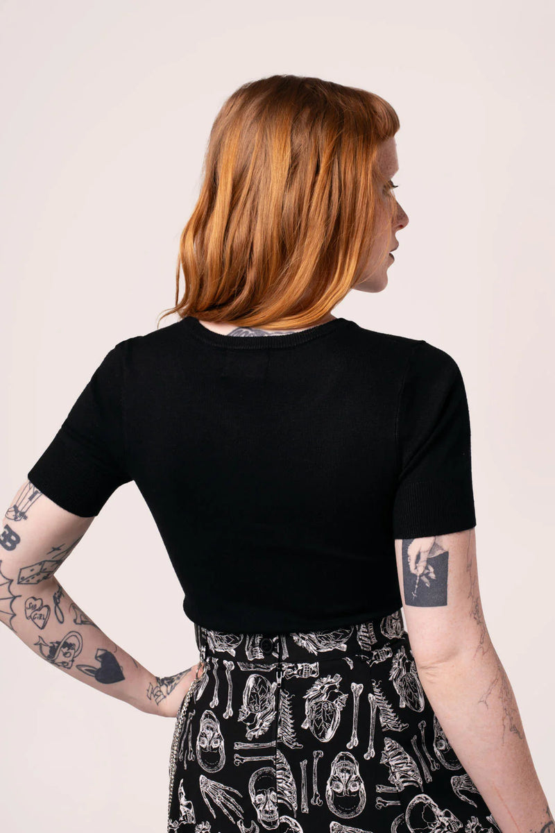 Cobweb Pullover Sweater Knit Top by Hell Bunny