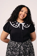 Phantomette Ghost Blouse by Hell Bunny