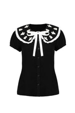 Phantomette Ghost Blouse by Hell Bunny