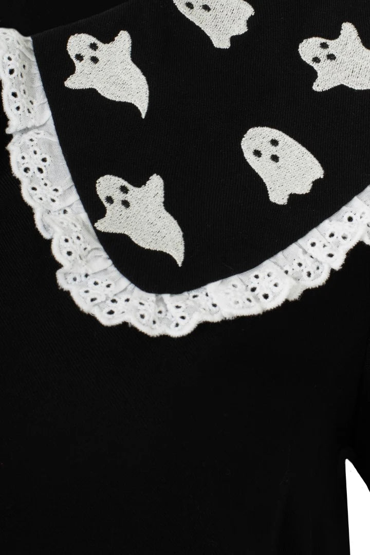 Phantomette Ghost Blouse by Hell Bunny