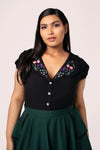 Winnie Embroidered Blouse by Hell Bunny