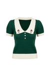 Mushroom Genevieve Sweater in Green by Hell Bunny