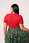 Poinsettia Sweater in Red by Hell Bunny