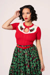 Poinsettia Sweater in Red by Hell Bunny