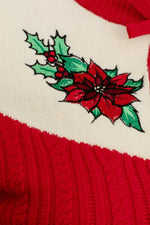 Poinsettia Sweater in Red by Hell Bunny