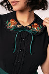 Squirrel Embroidered Chester Top by Hell Bunny