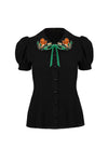 Squirrel Embroidered Chester Top by Hell Bunny