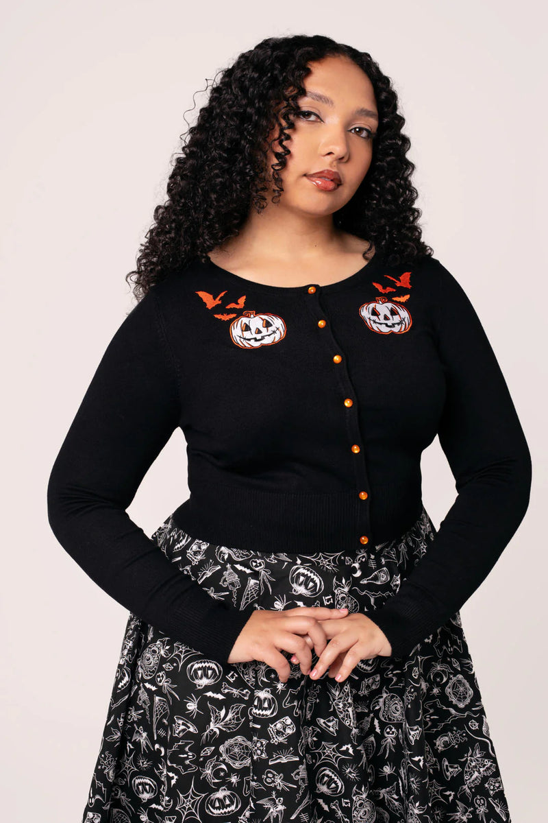 Hollow Cropped Cardigan by Hell Bunny
