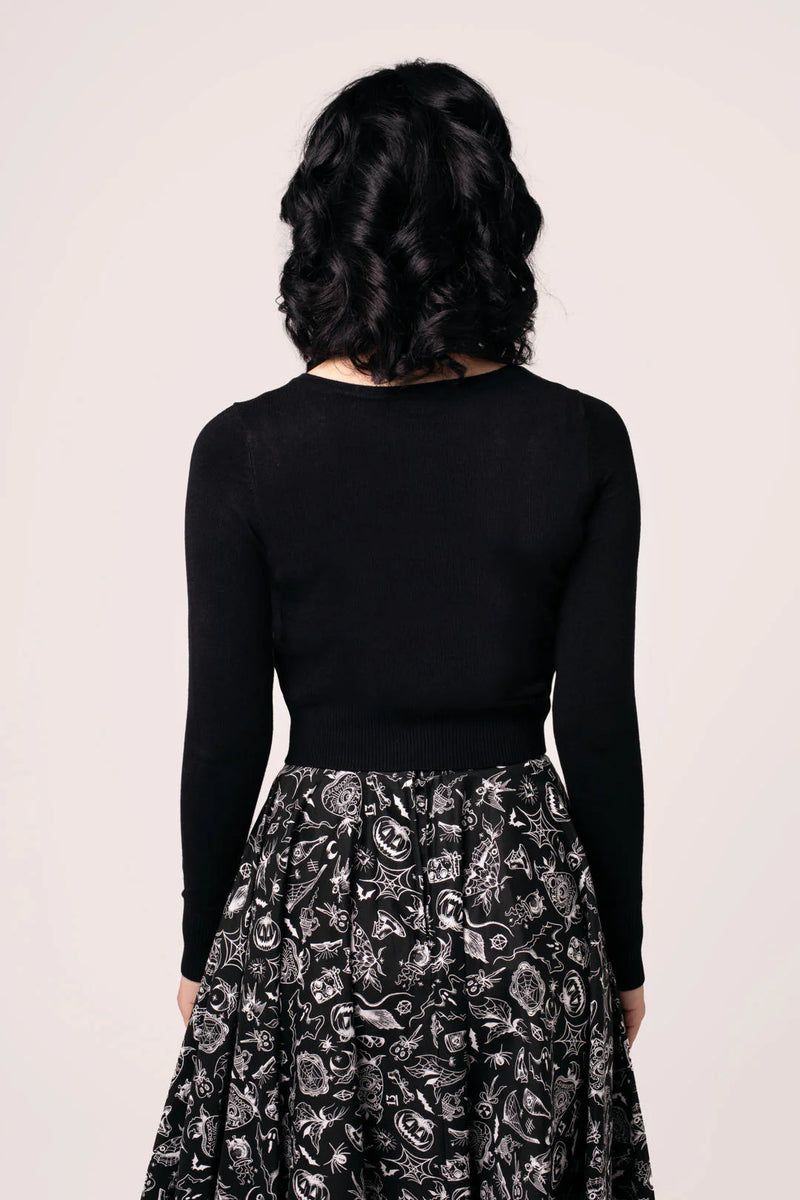 Hollow Cropped Cardigan by Hell Bunny