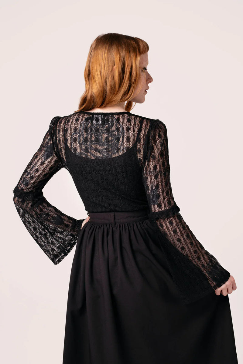 Black Lace Rhianne Top by Hell Bunny