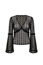 Black Lace Rhianne Top by Hell Bunny