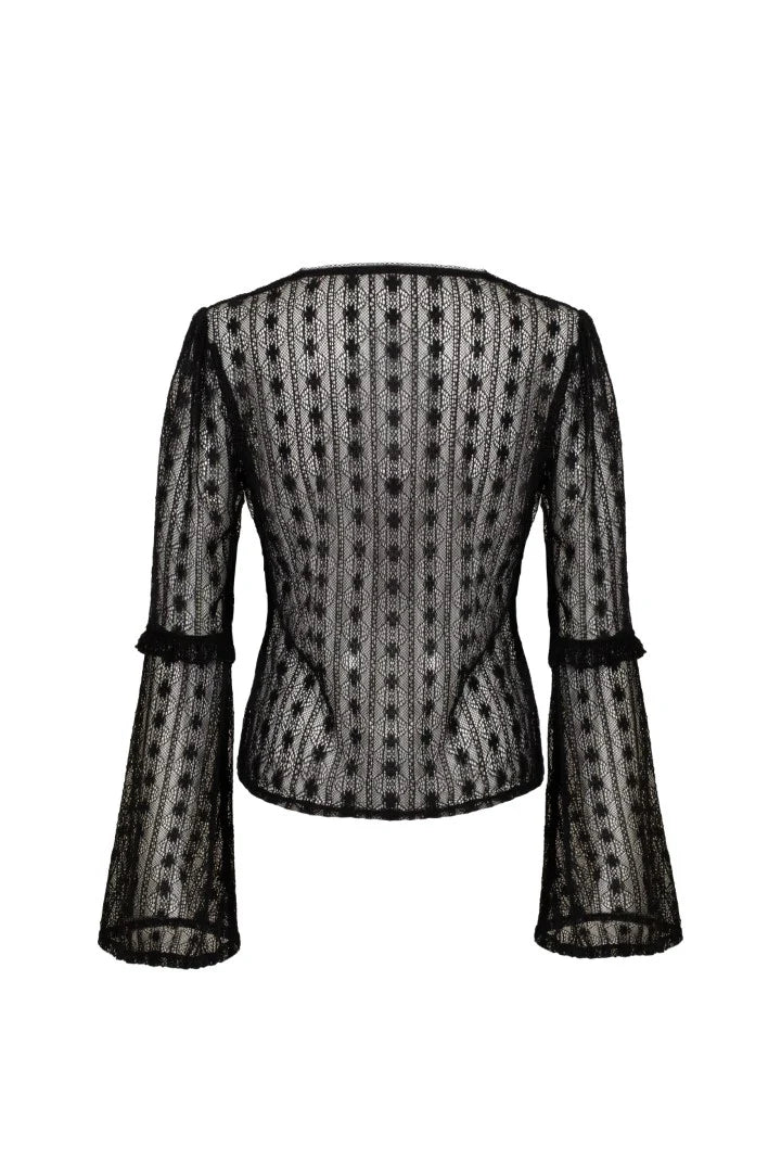 Black Lace Rhianne Top by Hell Bunny