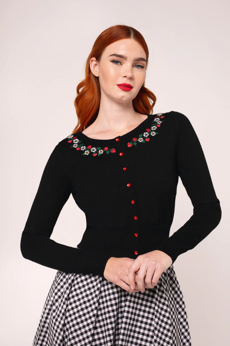 Strawberry Francoise Cardigan by Hell Bunny – Modern Millie
