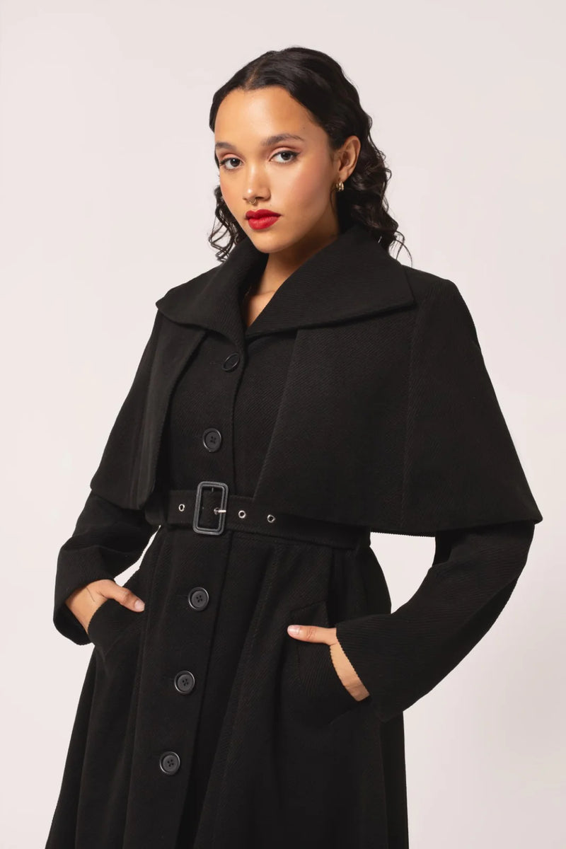 Ingrid Coat in Black by Hell Bunny