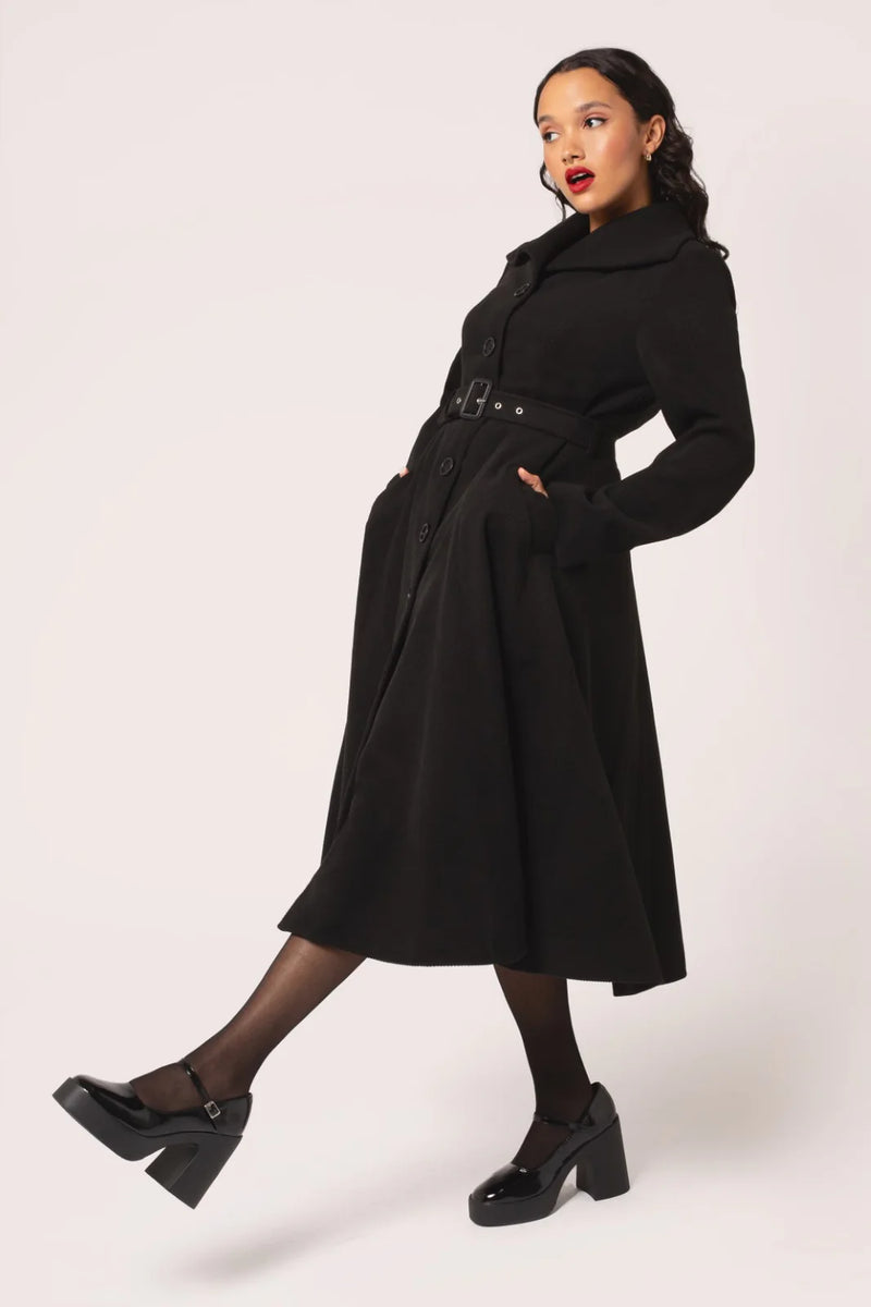 Ingrid Coat in Black by Hell Bunny