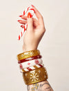 Gold Snowflake Midi Bangle Bracelet by Splendette in Multiple Sizes