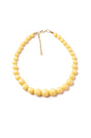 Buttery Yellow Heavy Carve Beaded Necklace by Splendette