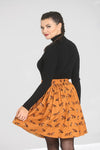 Vixey Pleated Mini Skirt in Caramel by Hell Bunny