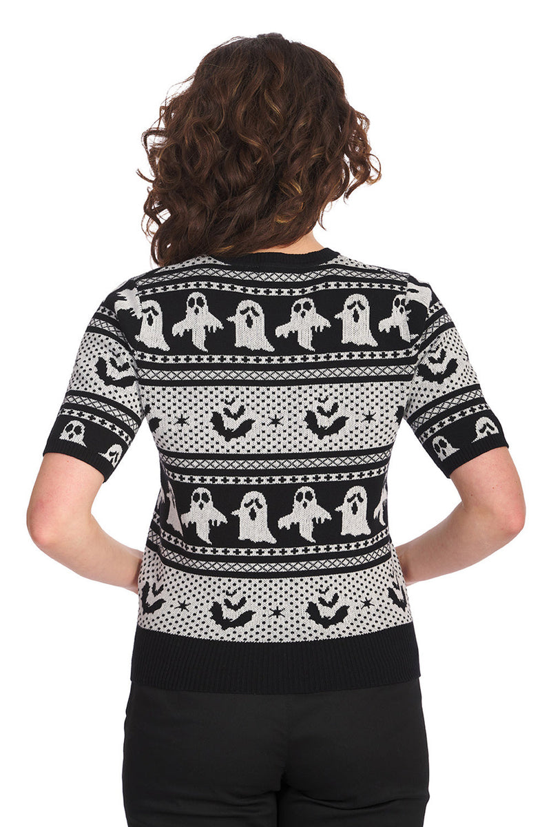 Ghost Delight Short Sleeve Sweater by Banned