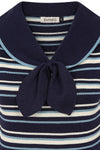 Navy Striped Maisie Sleeveless Sweater by Banned