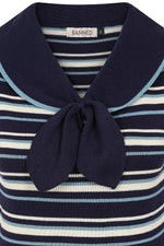 Navy Striped Maisie Sleeveless Sweater by Banned