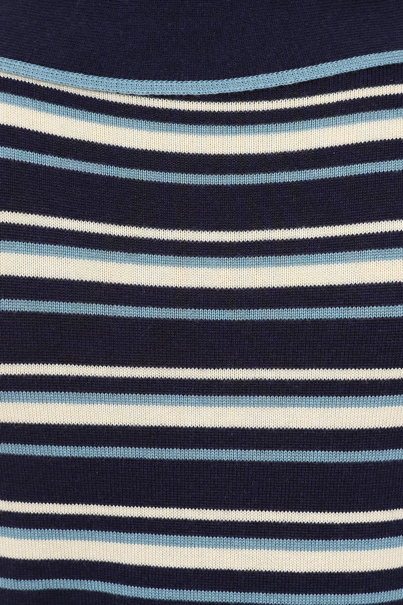 Navy Striped Maisie Sleeveless Sweater by Banned