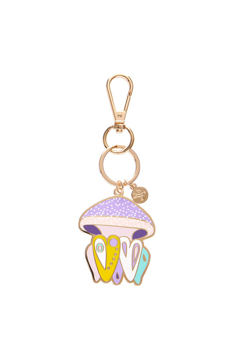 The Whimsical White Spotted Jellyfish Enamel Key Charm by Erstwilder