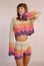 Cropped Multicolor and Lurex Sweater by Molly Bracken