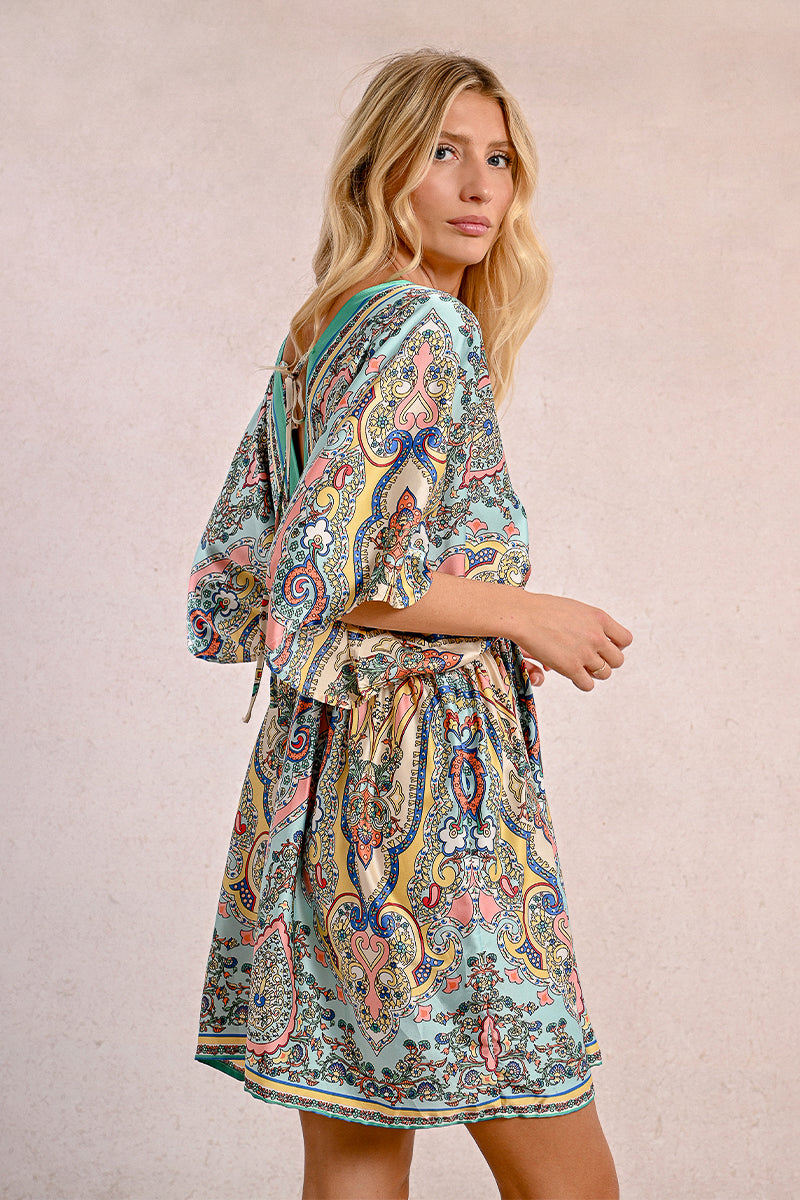 Paisley Silky Caftan Dress by Molly Bracken