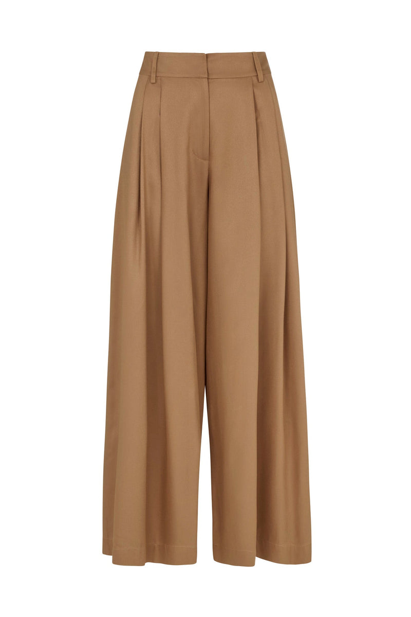 Mabel Wide Leg Pants in Toasted Marshmallow by Emily and Fin