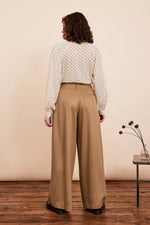 Mabel Wide Leg Pants in Toasted Marshmallow by Emily and Fin