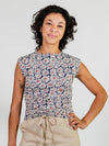 Ruched Top in Matisse Navy Floral by Mata Traders