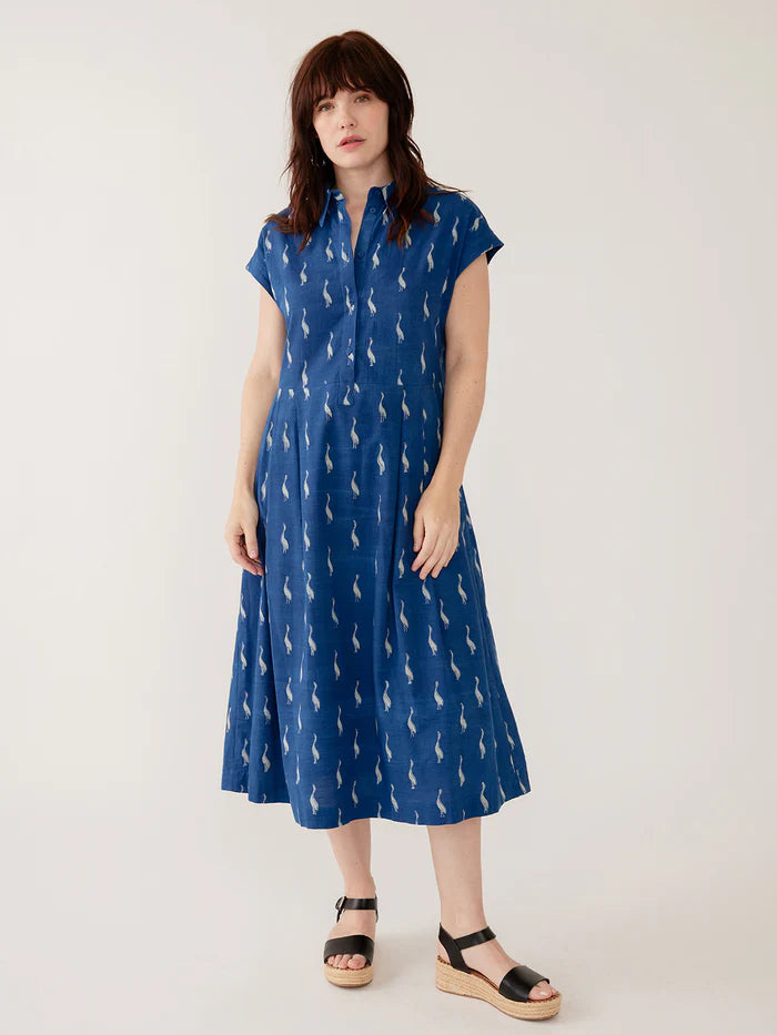 emily midi dress Goose Print Midi Emily Dress in Navy by Mata Traders Large