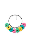 Multicolored Matte Disc Necklace by Splendette