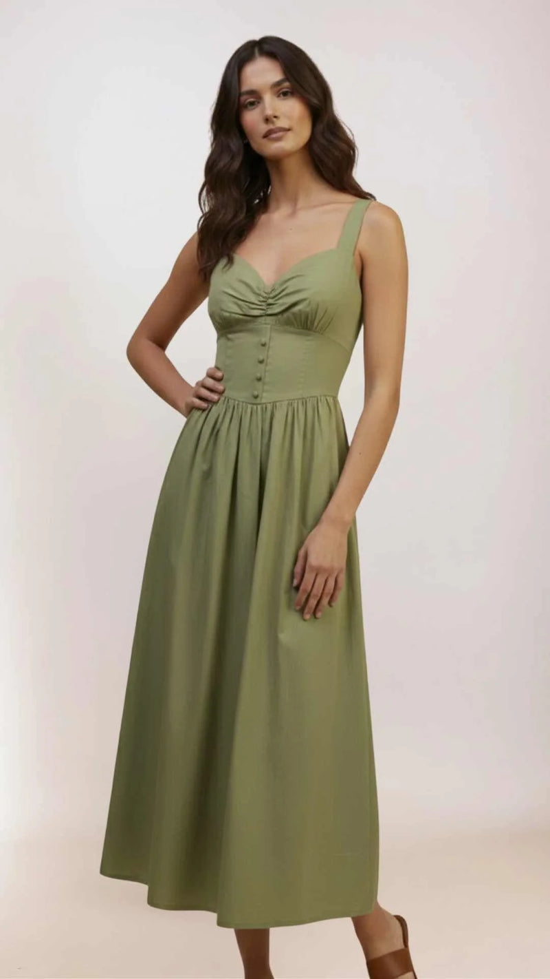 timeless midi dress Timeless Twist Polka Dot V-Neck Midi Dress L / Cream