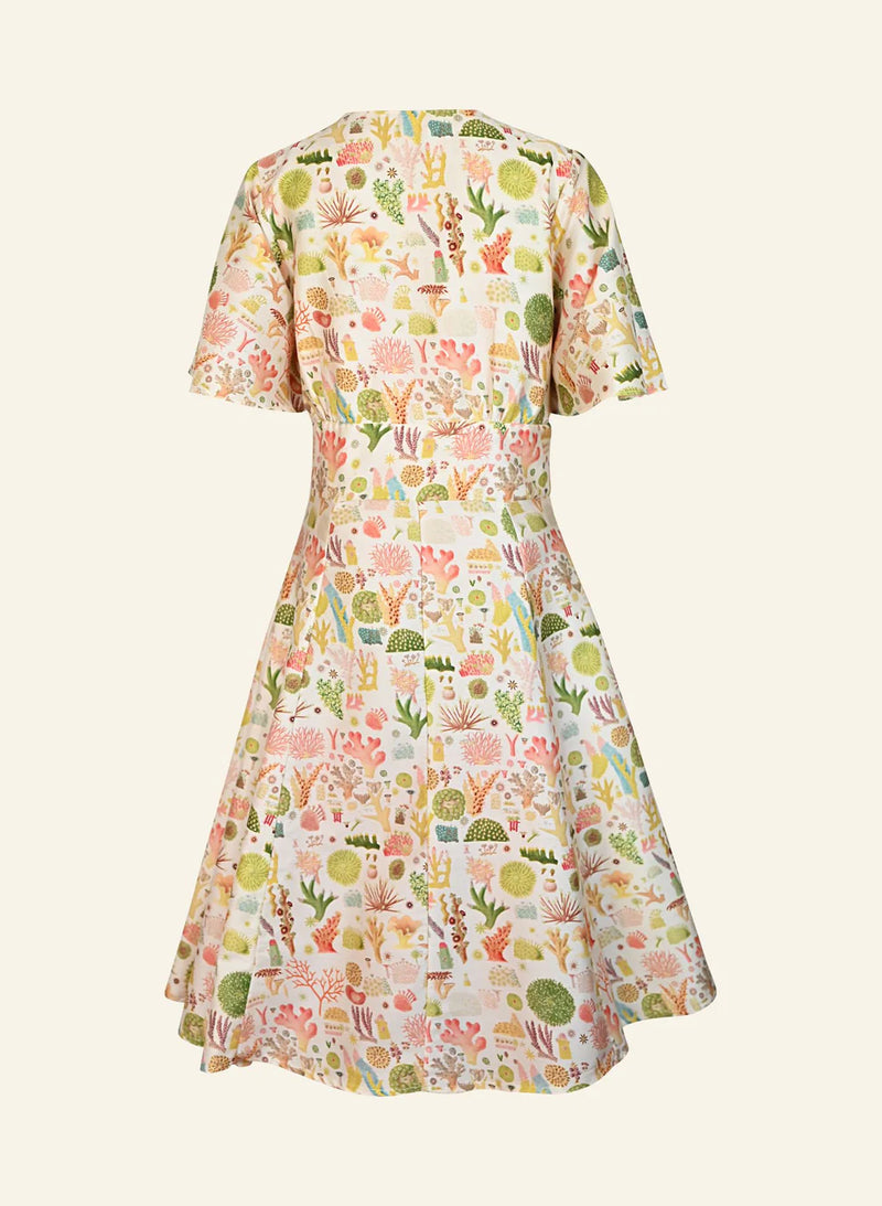 Cream Coral Reef Rita Dress by Palava X Natural History Museum