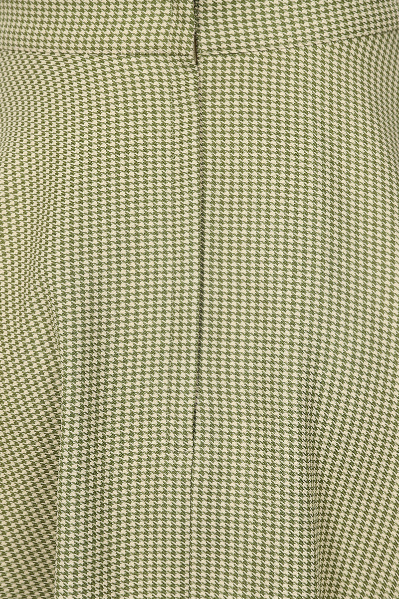 Olive Houndstooth Didi Circle Skirt by Banned