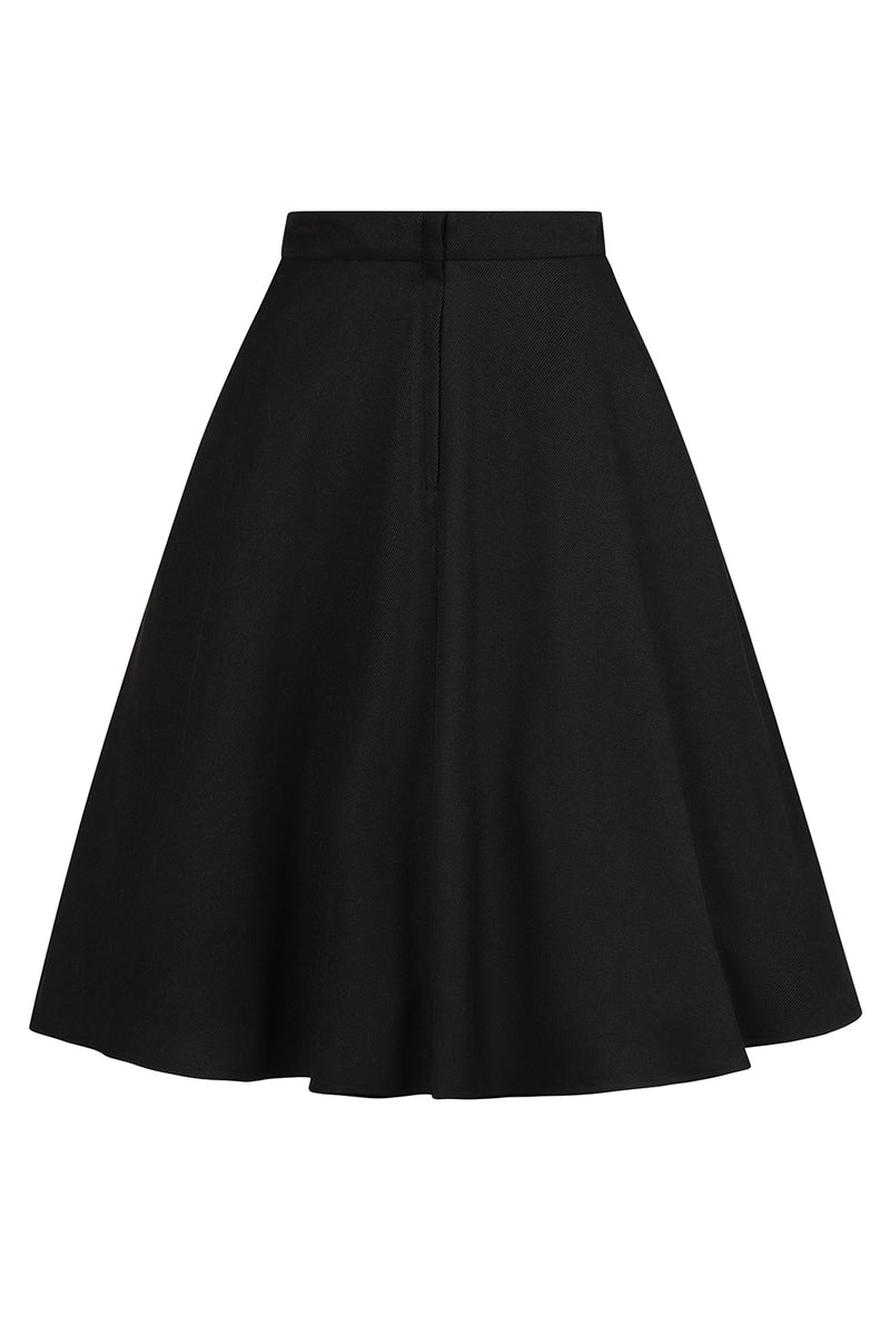 Baxter High Waisted Full Skirt in Black by Banned