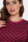 Heart Pullover Sweater in Raspberry Red by Voodoo Vixen