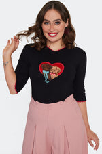 Puppy Love Sweater in Black by Voodoo Vixen