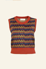 Rust Electric Jacquard Shirley Sweater Vest by Palava