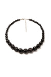 Black Heavy Carve Beaded Necklace by Splendette